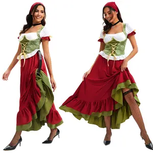 Women's German Munich Oktoberfest Costume Beer Girl Costume Halloween Bar Ding Dong Work Costume Women's Clothing