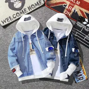 Personality Men's Workwear Denim Jacket,button front denim jacket,jacket autumn coat,hood jacket,casual streetwear jacket,loose fit jacket,business casual tops,sweatshirt grunge jacket,autumn jacket jean Menswear Asian Black Fabric Cotton Wetsuit Operator