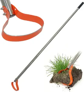 63-Inch Stirrup Hoe Garden Tool - Action Hoe with Sharp Spring Steel Blade & Anti-Loosening Nut, Adjustable Long Handle Weeding Tool for Flower Beds, Yard, and Farm Weeding