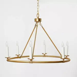Ring Chandelier Brass - Threshold designed with Studio McGee: 6-Light Metal Fixture, UL Listed, No Shade