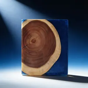 1 Piece Handmade Acacia Wood Resin Cutting Board, Charcuterie Boards for Housewarming Gifts, Resin Cheese Board, Decorative Cutting Board for Kitchen, Luxury Acacia Wood Charcuterie Board