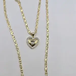 Heart necklace beautiful style with clear stone's 18"inches 24"inches available