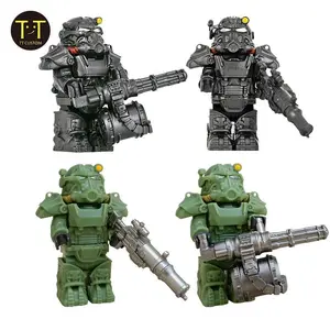 MOC Military T60 Soldiers Mini Anime Action fallouts Figures Weapons Robot Mecha Building Blocks Bricks DIY Toys for KIDS gift popular