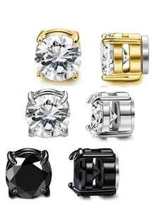 Magnetic Earrings, Stainless Steel Non-piercing Clip-on Earrings, Fashion Jewelry for Men & Women, Trendy Modern All-match & Exquisite Jewelry for Birthday Gift