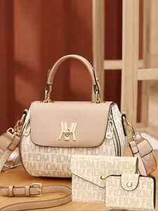 Fashion New Letter Women's Handbag, Professional Style Large Capacity Three-Piece Set, Casual Print Ladies Bag, Fashionable Bag Set, All Seasons