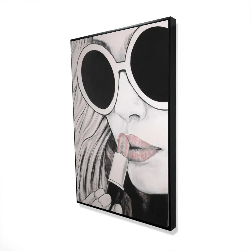 Incognito Series Figurative Framed Art Photo with 360 Degree Rotatable Stand - 24x36 in, Modern Home Decoration, Room Accessory for Women's Living Room