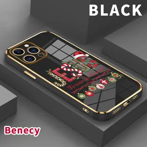 Electroplating Phone Case for iPhone 15 Pro Max 16 14 Plus 13 12 11 X XS Max XR Jesus Christmas Spirit Patterned Classic Square Design Non Slip TPU Soft Shell