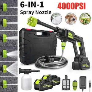 4000 PSI Cordless Electric High Pressure Washer Car Wash Cleaner With 2 Batterie