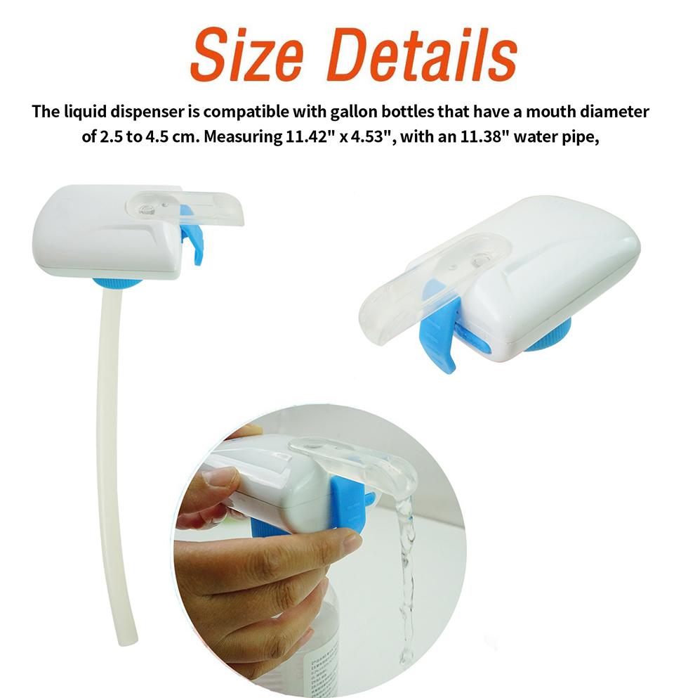 Electric Beverage Dispenser, Rechargeable Touch Press Water Outlet, Leak-Proof & Drip-Proof Design, Universally Fits 2.5-4.5 cm Bottle Mouths, Portable Pump for Water, Milk and Juice (White / Orange)