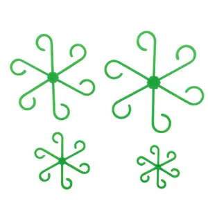 Plant stem support device - Pulls together plant branches - Reusable high-quality plastic support clamp - For climbing plants - 4-piece set combination - Hanging support - Suitable for home gardens (green) - Garden Supplies