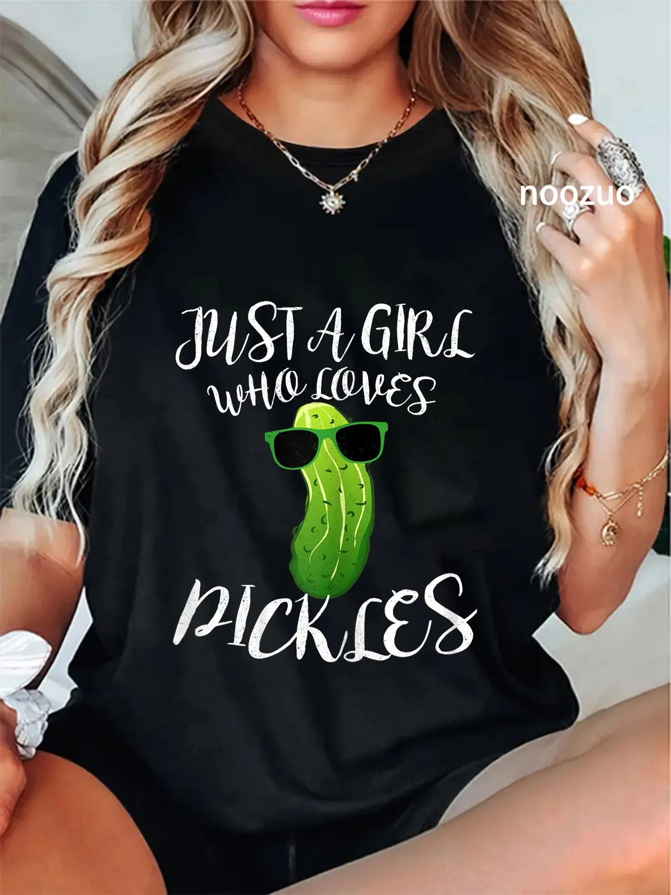 100% Cotton Just A Girl Who Loves Pickles T-Shirt Pickle Women Gift