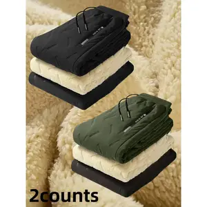 Men's Waterproof Fleece Pants, Winter Warm Breathable Outdoor Hiking Camping Trousers, Soft Wool Lining, Durable Outerwear