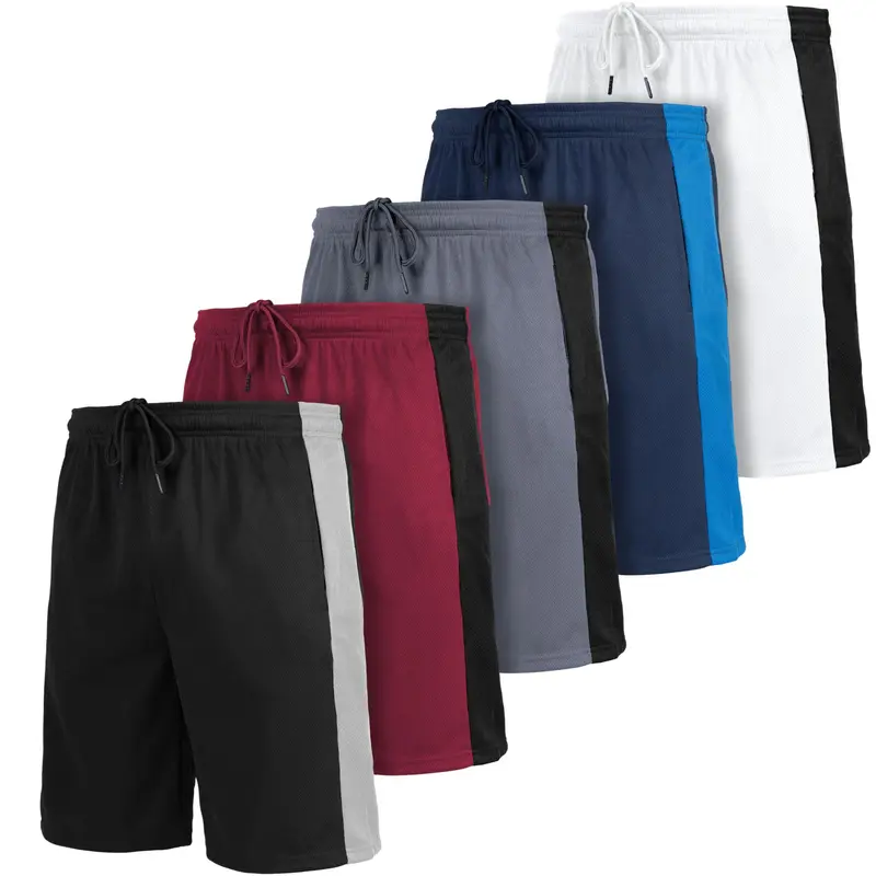 5 Pack Men’s Dry-Fit Athletic Shorts – Quick-Dry, Lightweight Activewear for Workout, Gym, Running, Basketball, Training & Fitness – Breathable Sports Shorts with Pockets for Men’s Active Lifestyle