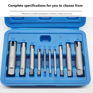 5/10pcs M4-M22 Broken Head Taps Remover Stripped Screw Bolt Nut Tap Extractor Guide Set Hand Tools Multifunctional Broken-end Tap Extractor Anti-thread Screw Removal Tool