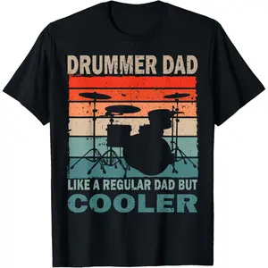 Retro vintage drummer Dad Music Lover & Fan Father's Day T-Shirt,Unisex,Made in USA