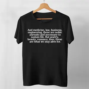 Dead Poets Society Classic Tshirt Best Shirt For Boys Best Selling Graphic Shirt Men Sellers black