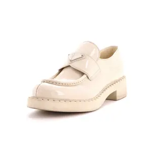 Pre-owned Prada Women's Triangle Logo Platform Loafers Patent by Rebag