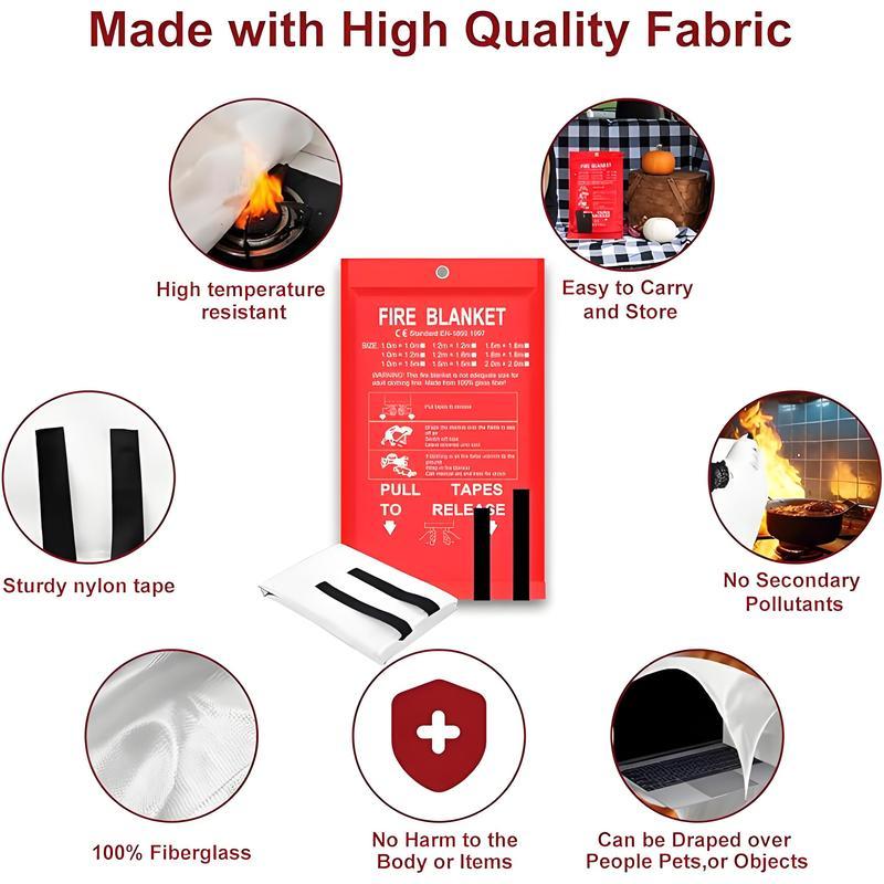 Emergency Fire Blanket - 4 Pack - Fiberglass Fire Suppression Blanket for Kitchen, 40" x 40" Fire Blanket for Home，easy to use fire extinguisher alternative