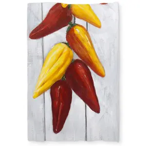 Begin Home Decor C1DCTXLW78TADD Rope of Chili Peppers Exotic Orange Twin Size Extra Long Duvet Cover - Home Decor