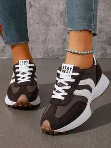 Women's Thick Sole Dad Shoes, Spring New Arrival Casual Sports PU Leather Sneakers, Agony Style, Trendy and Comfortable, Perfect for Daily Wear