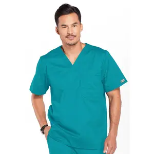 Cherokee Workwear Core Stretch Mens 1-Pocket Tuck In V-Neck Scrub Top