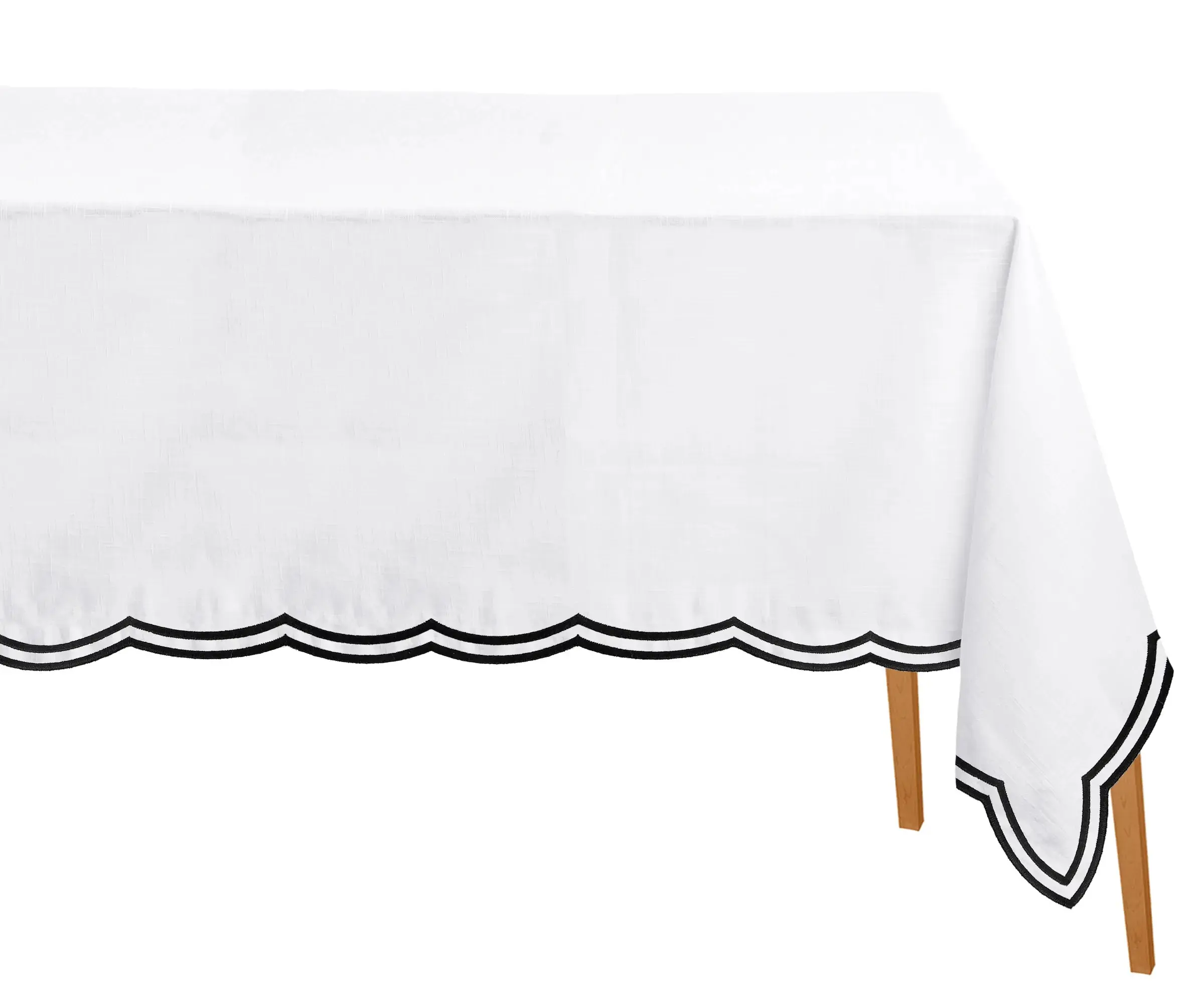 Scalloped Edge Tablecloth - Black