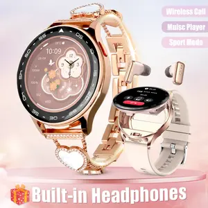 Multifunctional Smart Watches for Women Men with Earbuds & Shell Strap, Wirelss Calls(Answer&Make), 1.39'' HD Screen Smartwatch with IP67 Waterproof Muisc Player Magenatic Charging for iOS Android Smartphones for Holiday Gifts