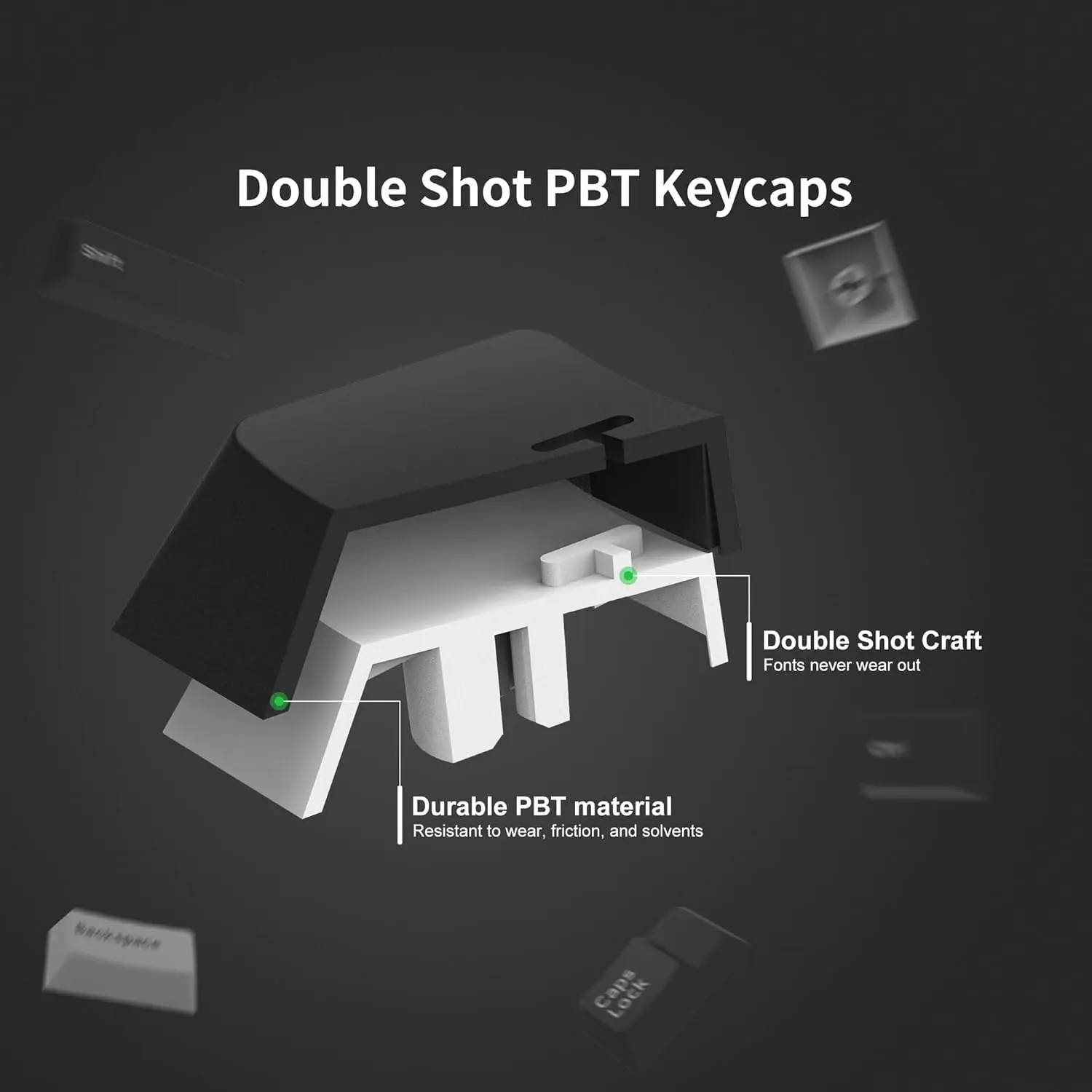 XVX WOB Keycaps 168 Keys, Double Shot PBT Custom Keycap Set