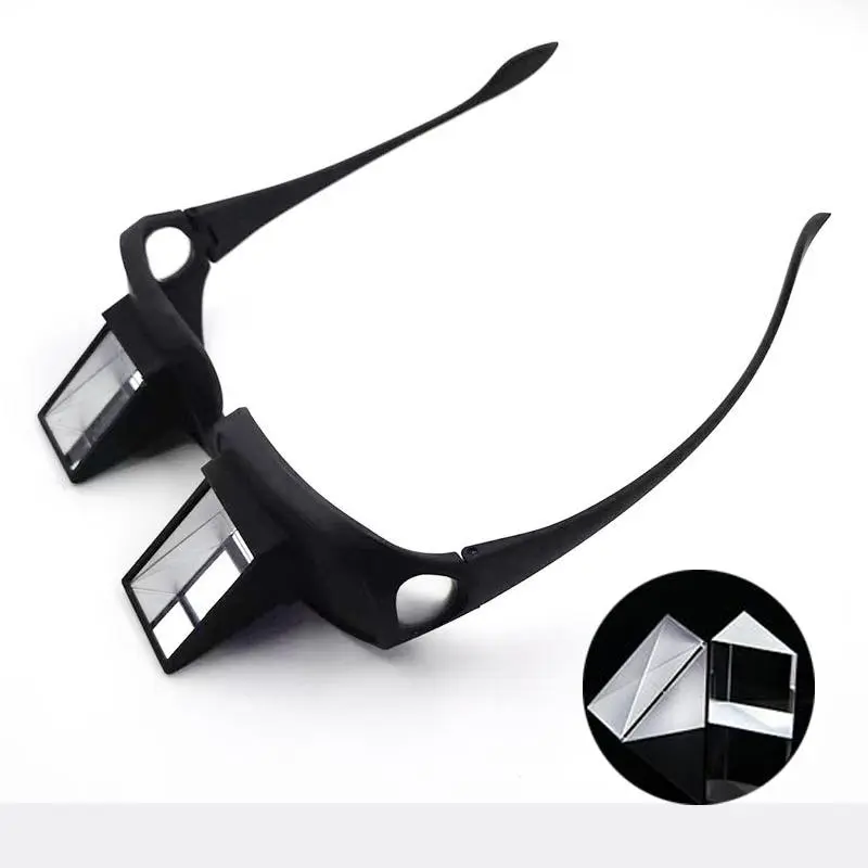 Unisex 90° Prism Lazy Reading Glasses - Single Item, Mirror-Enhanced, Lightweight, Durable for Lying Down Reading, Watching TV