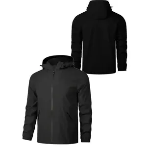 Men's Lightweight Hooded Jacket, Full-Zip, Windproof