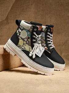Men's Autumn Winter New Comfortable Fashion High-Top Boots, Design, Vintage Thick Warm Straw Bottom, Couple Style, Trendy and Stylish, Footwear