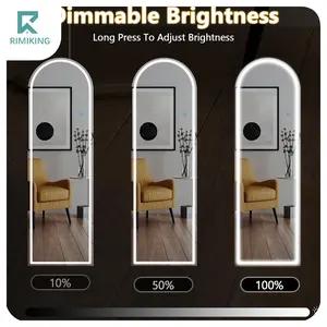 [FathersDayGift] RIMIKING Arched LED Full-Length Mirror – Smart Touch,NANO, Dimmable, 3-Color Lighting, Explosion-Proof Glass，High-Definition Glass，MI-GZLED-1660N，，MI-GZLED-2063N，MI-GZLED-2671N