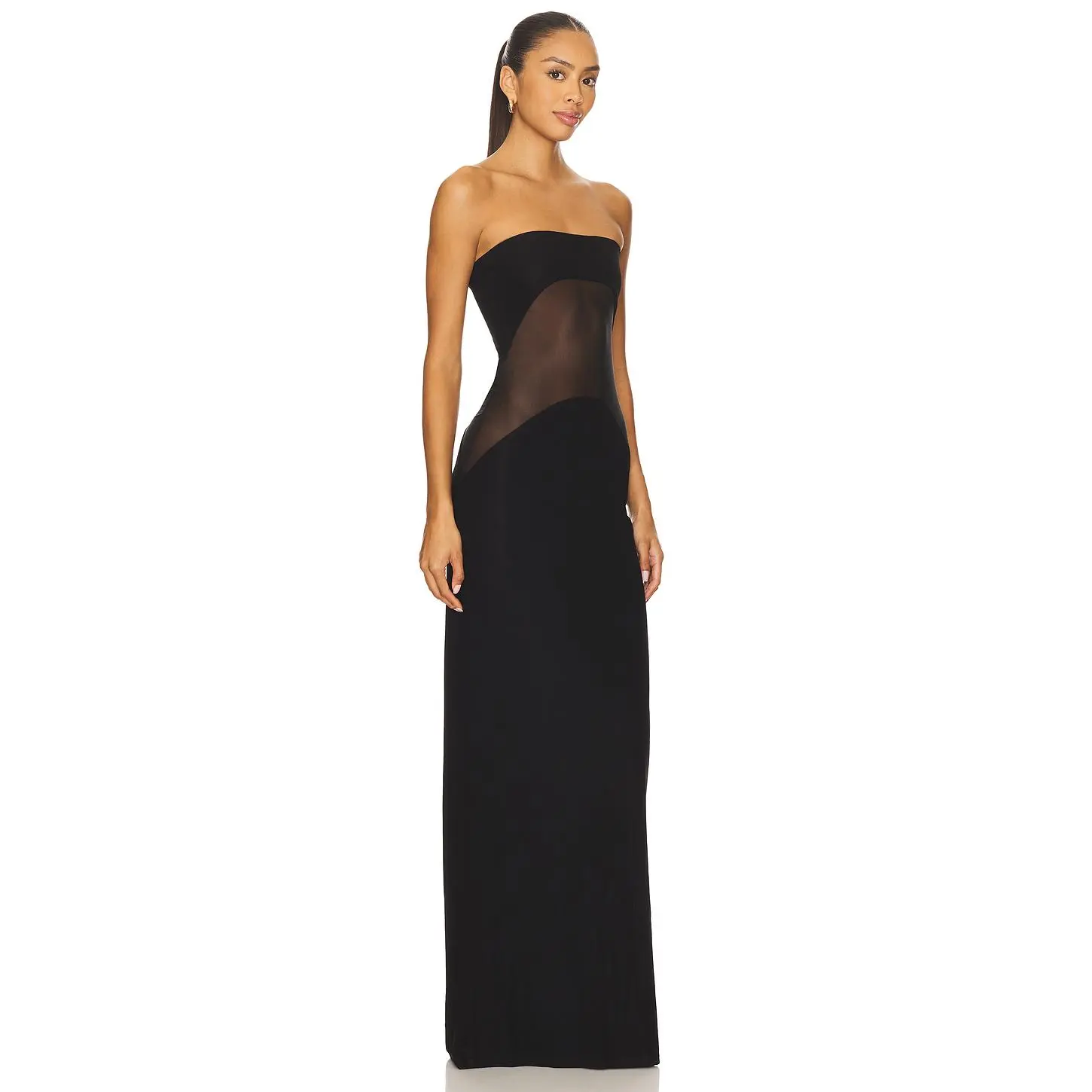 nbd black sheer dresses NBD Alexandra Sheer Midi Dress in Black