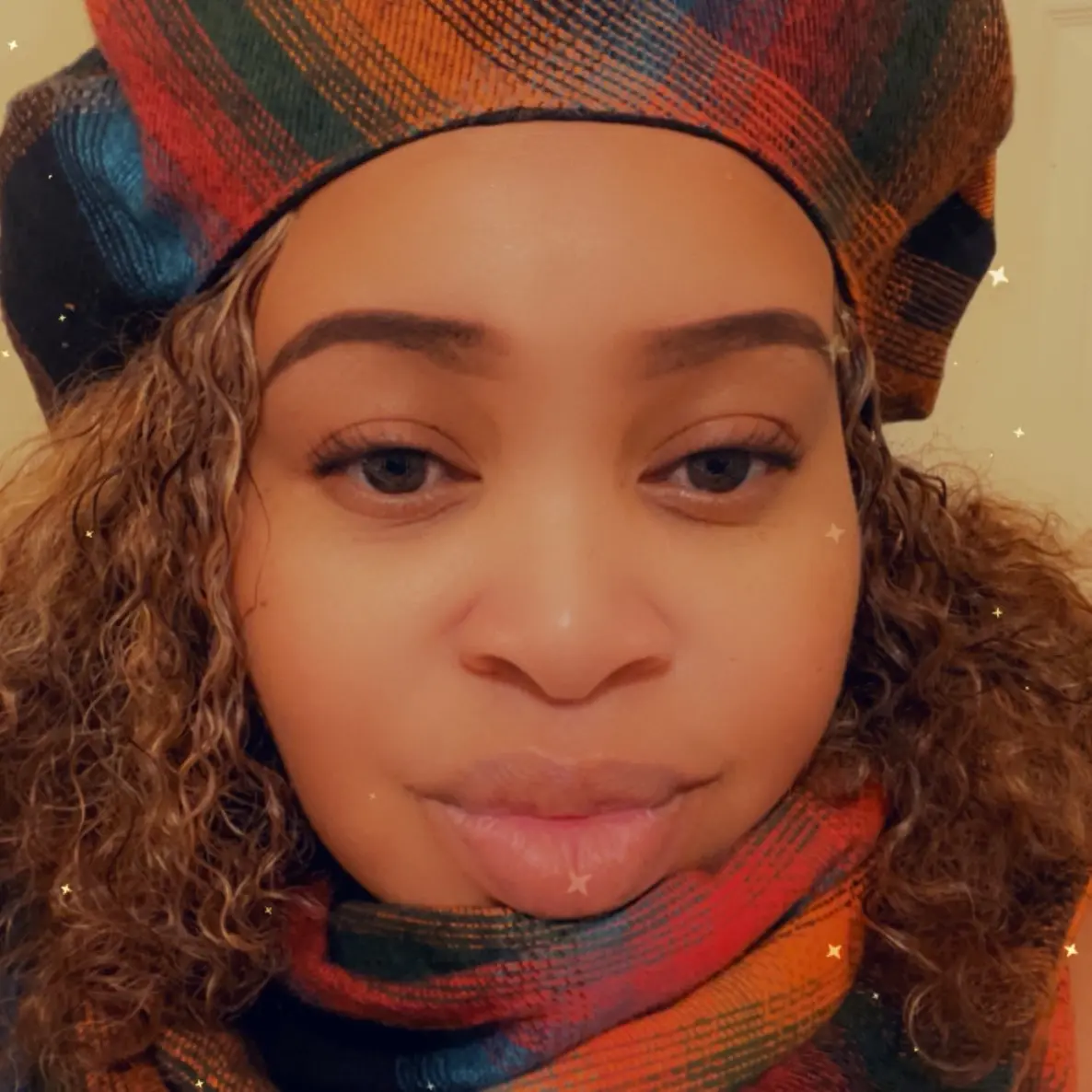 Beret with matching infinity  scarf (brush Cotton)