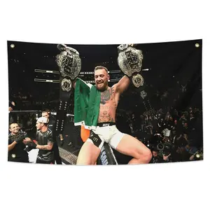 Conor McGregor Boxing Flag 3x5FT Double Champion Room Wall Hanging Tapestry for Man Cave College Dorm Gym Club Decor Banner Fans Gifts with 4 Brass Gromments