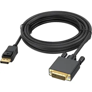 DisplayPort to DVI  15 , DP to DVI-D Male to Male Adapter  Compatible with Display, PC, Laptop, HDTV, Projector, , More - -Plated