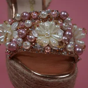 Perla Handcrafted Colombian Jute Sandals for Women Girls Open Toe Buckle Closure Lightweight Comfortable Elegant Gold Details Summer Footwear