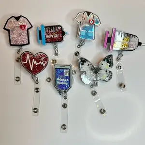 Retractable Badge Reel with 23 inch Cord - Sturdy Clip - Sleek Design - Ideal for Offices, Hospitals, Schools - Quantity 1