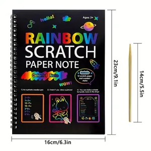 1/2 Rainbow Scratch Notebook, Teen Ideas Book, Perfect for Birthday and Party Gifts, Perfect for Boys and Girls, Ideal for Easter Parties, Art Sketchbooks