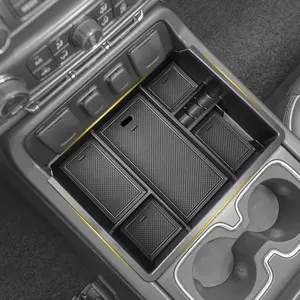Front Center Console Organizer Storage Tray Compatible with 2014-2018 Chevy Silverado/GMC Sierra 1500 & 2015-2019 Silverado/Sierra 2500HD 3500HD Accessories, Full Console w/Bucket Seats ONLY
