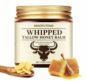 Whipped Grass-Fed Beef Tallow Honey Balm - 4 oz, Moisturizing Cream for Soft, Smooth Skin - Handmade All-Natural Moisturizer