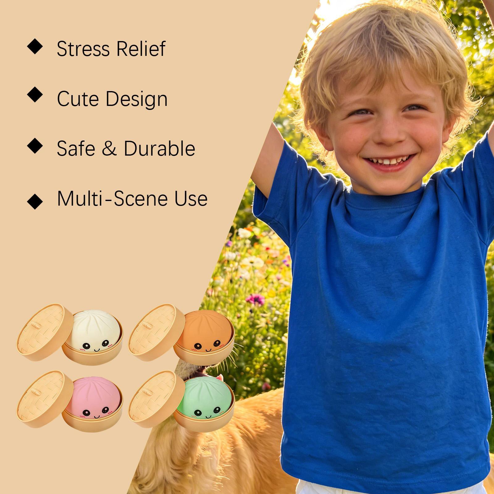 Dumpling Squishy Toy Anti-Stress Toy for Hands Sensory Toy Stress Relief Products Office Desk Toys 4 Colors Squishy Stress Ball
