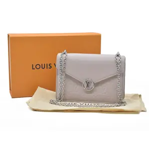Pre-owned Louis Vuitton canvas Shoulder Bags $2100 LV Monogram Rosy Wallet on Chain in Brume