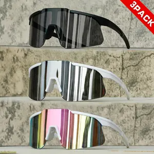 3-pack wraparound glasses, unisex, a must-have for photos and fashion, suitable for cycling, hiking, and running.