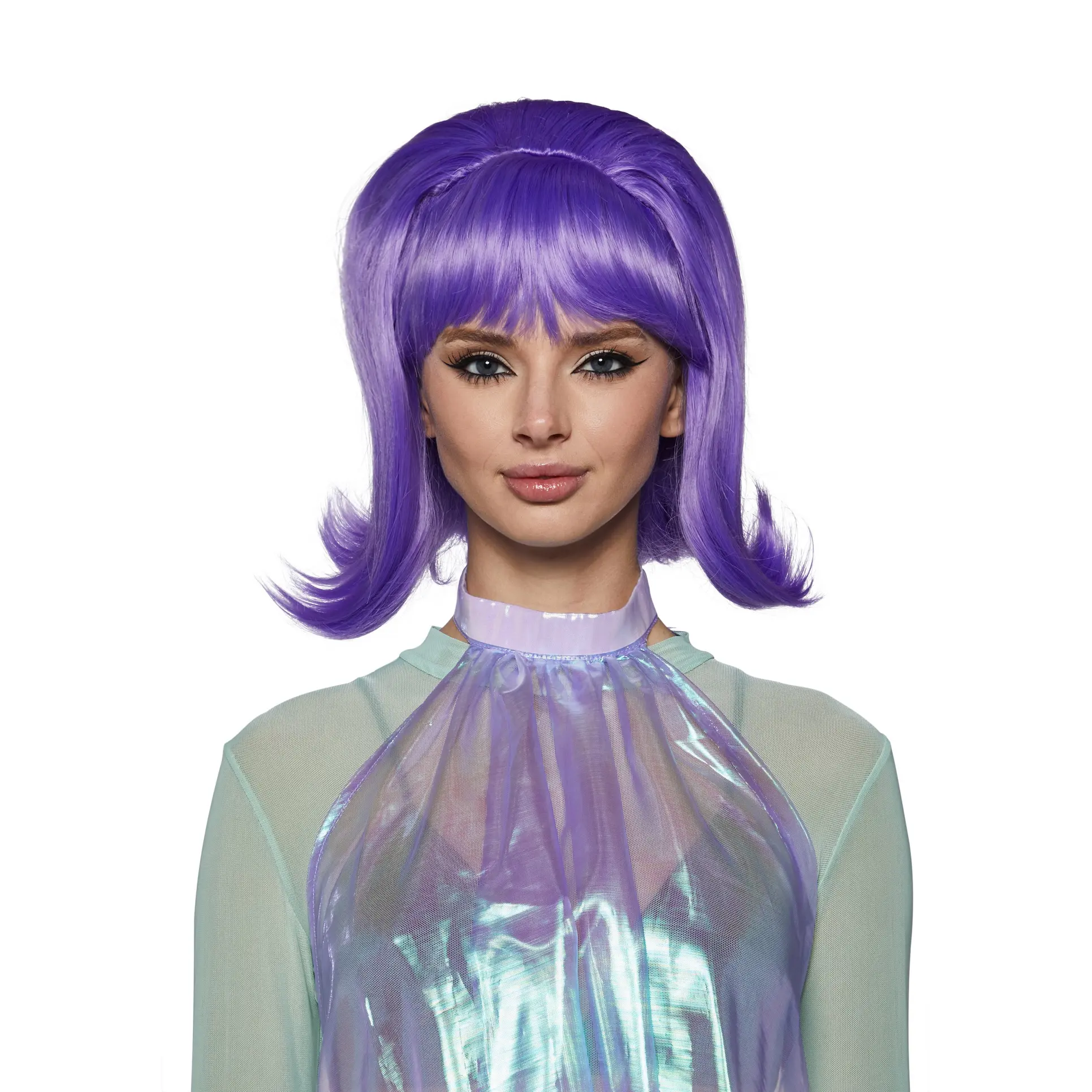 Retro Alien Girl Wig - Purple