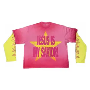 CONVERTIBLE TEE STARBURST PINK Graphic Top with Functional Zipper for Short or Long Sleeve Oversized Look in Premium Fabrics