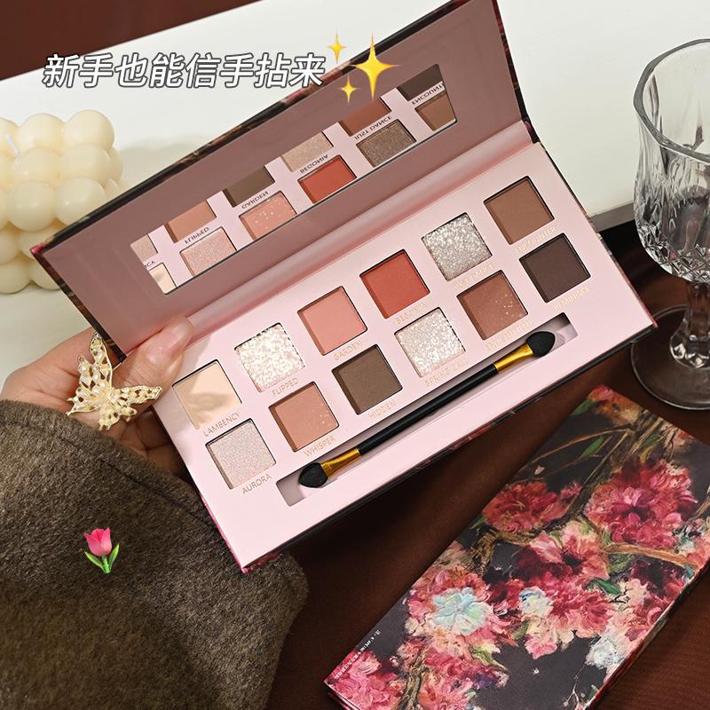 Dusty Rose Neutral Eyeshadow Palette, Sophisticated Chic Matte Shimmer Glitter Shades, Ultra Fine Silky Smooth High Pigment, Multi-functional for Eyeshadow, Blush, Contour, Highlight, Eyeliner, Perfect for Daily Sweet Makeup & Quick Outing