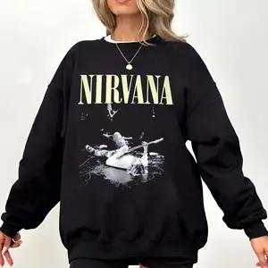 Vintage Nirvana Rock Music Band Shirt, Kurt C0bain 90s Music Merch Sweatshirt Hoodie, Full Color Range, Find Your Perfect Shade