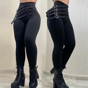 2024 Qi Size Spot New Amazon Black High Waist Slim-Fit Pants