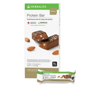 Herbalife Deluxe Protein Bar - Vanilla Almond Flavor, 14-Count Snack Box for On-the-Go Nutrition